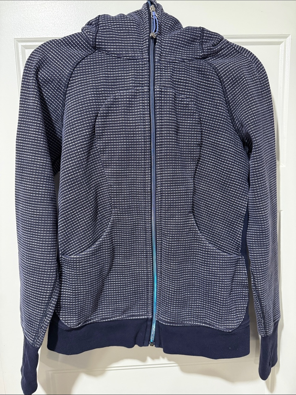 lululemon athletica Navy Hoodie with White Micro Dot Print